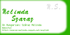 melinda szaraz business card